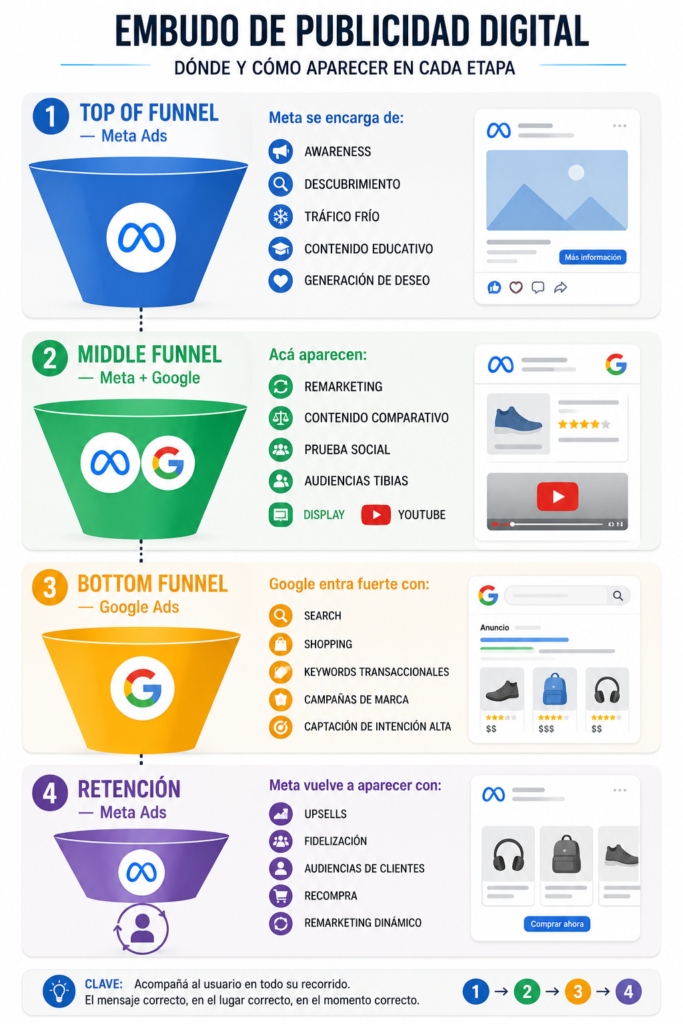 en que parte del embudo usar meta o facebook ads